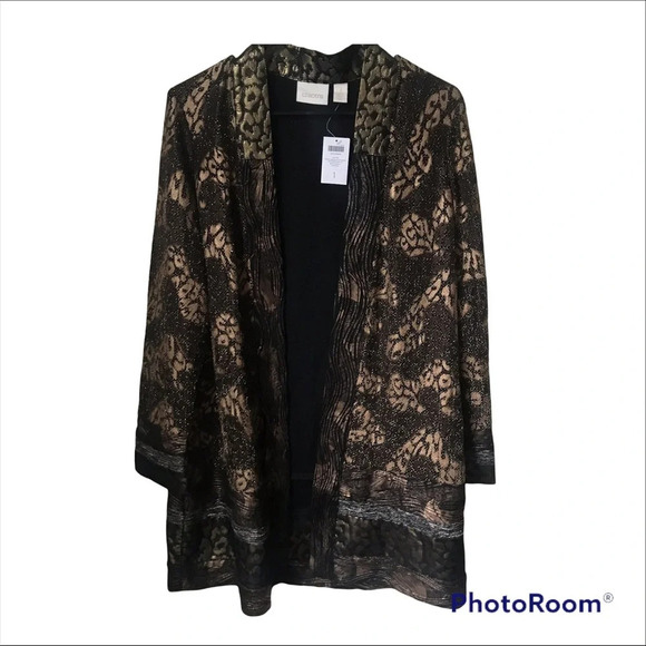 NWT Chico’s Animal Print Duster, size 1 - Picture 1 of 7